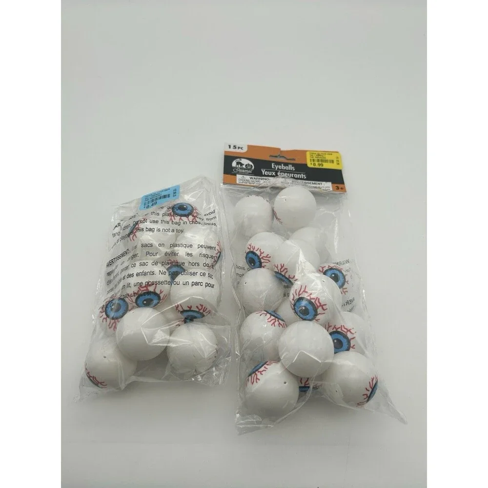 28 Halloween Eyeballs Plastic Party Props Trick or Treat Games Decor Prizes
